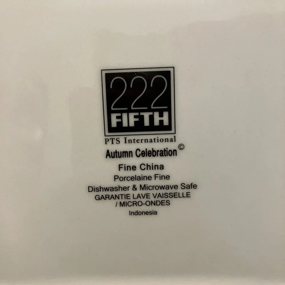 222 Fifth Autumn Family Celebration 10in Serving Dish & Thanksgiving Cornucopia